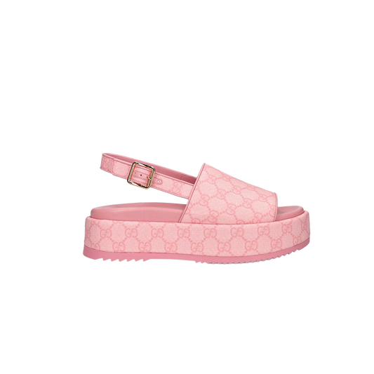 GUCCI  ANGELINA GG CANVAS SANDALS PINK