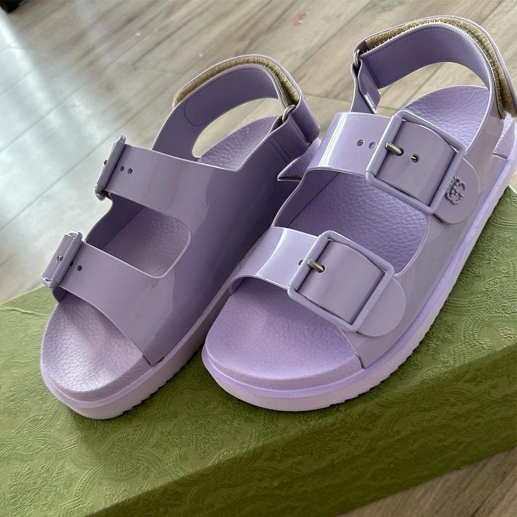 GUCCI LOW SANDALS PURPLE GG