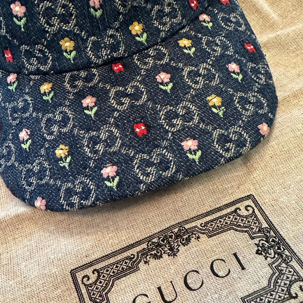 Gucci Blooming Love Floral Denim  czapka Limitowana Edycja