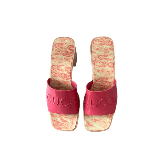 GUCCI RUBBER SLIDE SANDALS