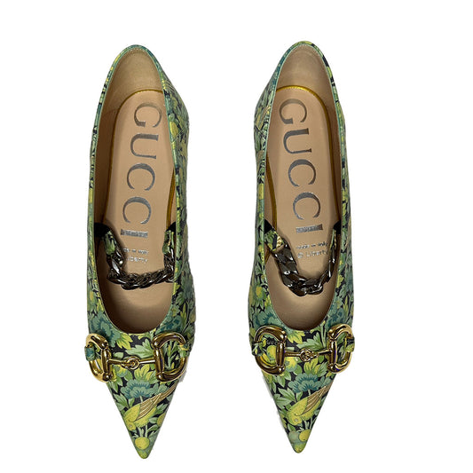 Gucci Horsebit floral ballerinas