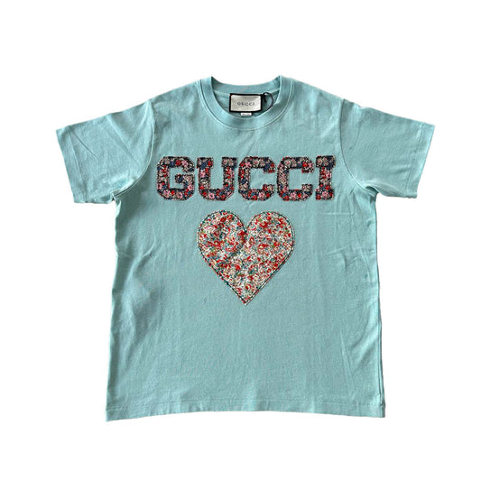 GUCCI T-SHIRT HEART BLUE